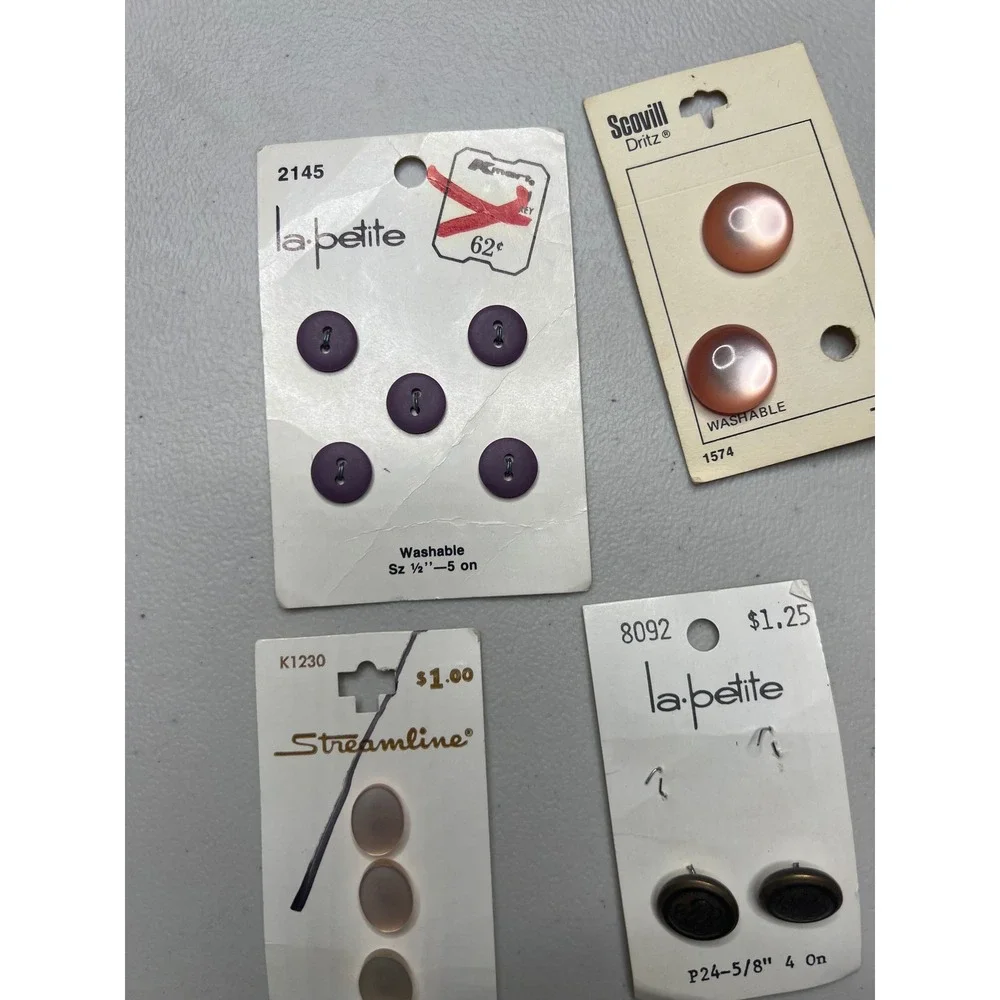 Vintage Sewing Button Lot La Mode‎ Streamline La Petite Mixed Colors Sizes , 34
